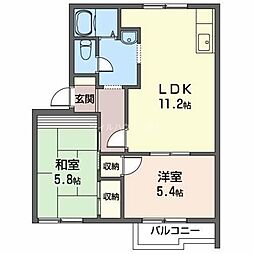 ファミールカーサ 2LDKの間取図画像