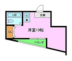 フェローズ21 ワンルームの間取図画像