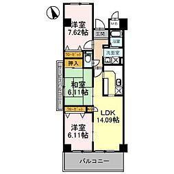 ラ・メゾンMS2 3LDKの間取図画像