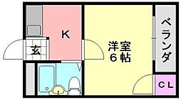 プラザアビコ 1Kの間取図画像