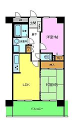 グレースコート 2LDKの間取図画像