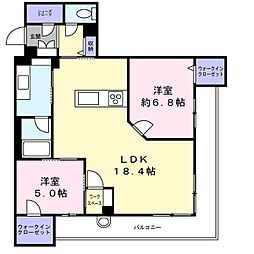 堺市西区浜寺元町3丁マンション 2LDKの間取図画像