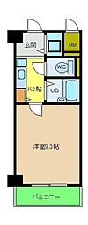 パルファン梅北 1Kの間取図画像