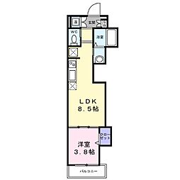マリブガーデン堺駅前 1LDKの間取図画像