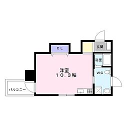 ディアコート宿屋町 ワンルームの間取図画像