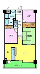 フローラ南館 2LDKの間取図画像