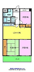 サンライフ昭南 3LDKの間取図画像