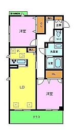 シャーメゾン里丘 2LDKの間取図画像