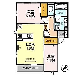 フェリーチェ 2LDKの間取図画像