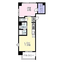 シティーコート南瓦町 10階1LDKの間取り