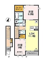グランソレイユ 2LDKの間取図画像
