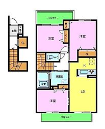 イーストガーデンナカモズ 3LDKの間取図画像