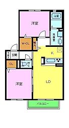 シャーメゾン鈴の宮 2LDKの間取図画像