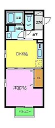 アネックス大仙 1DKの間取図画像