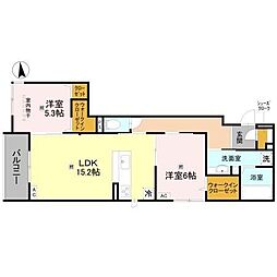 La Coeur北島 2LDKの間取図画像