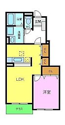 プリムローズT・KA棟 1LDKの間取図画像