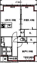 堺市北区新金岡町1丁マンション 2LDKの間取図画像