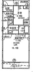 サンライズ 1LDKの間取図画像