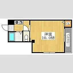 ミドウスジ2 1Kの間取図画像