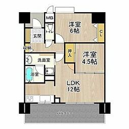 フェニックス堺東 2LDKの間取図画像