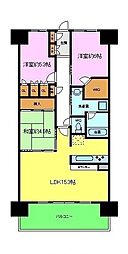 リビオ堺ステーションシティ 3LDKの間取図画像