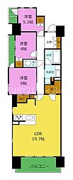 シエリア堺東大小路 2LDKの間取図画像