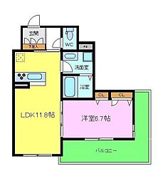 シャーメゾンNonno 1LDKの間取図画像