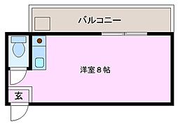 アクニコーポ ワンルームの間取図画像