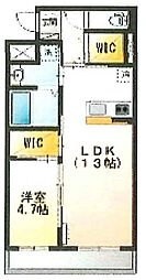 プリムローズ深井 1LDKの間取図画像
