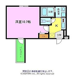 フジパレス堺鳳南 1Kの間取図画像