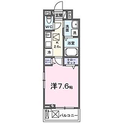 サンライズメゾン 1Kの間取図画像