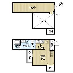 カーサブルーノ萩原天神 ワンルームの間取図画像