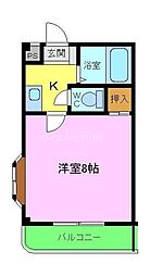 ソアーヴェ堺東 1Kの間取図画像