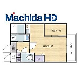 シーエムトワ 4階1LDKの間取り