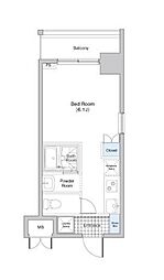 ＭＡＸＩＶ大阪堺 3階1Kの間取り