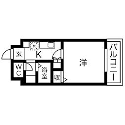 ＢＲＩＬＬＩＡＮＴ浅香山 4階1Kの間取り