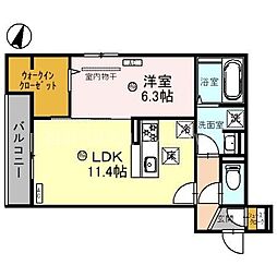 Ｃｌａｓｈｉｓｔ常磐町 3階1LDKの間取り