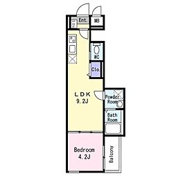 Ｆ　ａｓｅｃｉａ　Ｐｈａｎｅｓ 2階1LDKの間取り