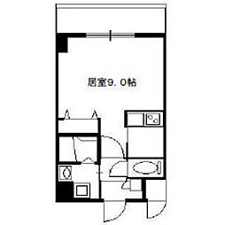 サワー・ドゥ白鷺 4階ワンルームの間取り