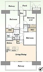 稲毛長沼パークハウス 3LDKの間取図画像