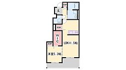 高砂市今市新築アパート 1LDKの間取図画像