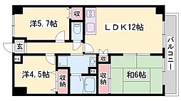 ハピネス北条 3LDKの間取図画像