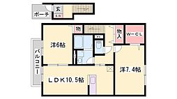 ハイムエルピス2 2LDKの間取図画像