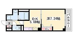 ヴィンチェロ 1DKの間取図画像