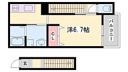 リープラス赤穂2 ワンルームの間取図画像
