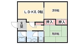メゾンやすむろ1棟 2LDKの間取図画像