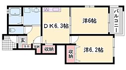 プリムローズ 2DKの間取図画像