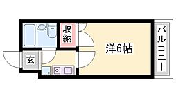 パレス大蔵谷 1Kの間取図画像