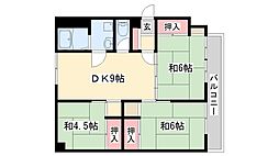 グリーンハイツ西山 3DKの間取図画像