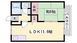 ハイツコンフォート1 1LDKの間取図画像